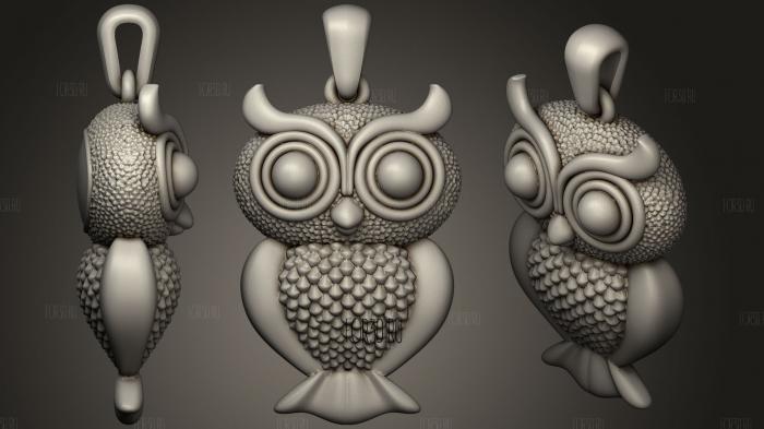 Owl Pendant stl model for CNC